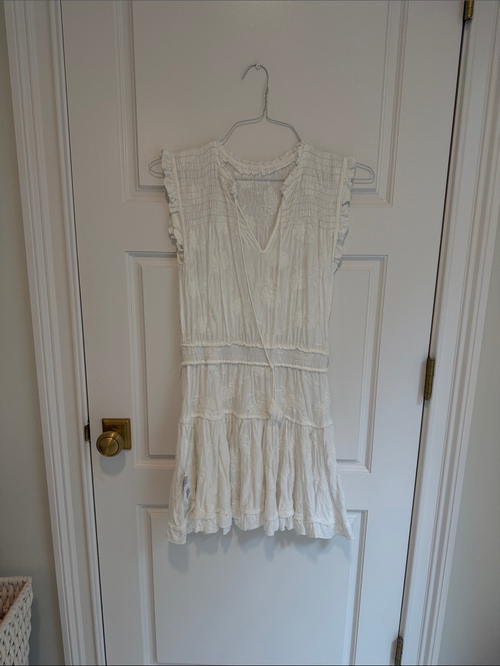 Dear John Smocked White Dress